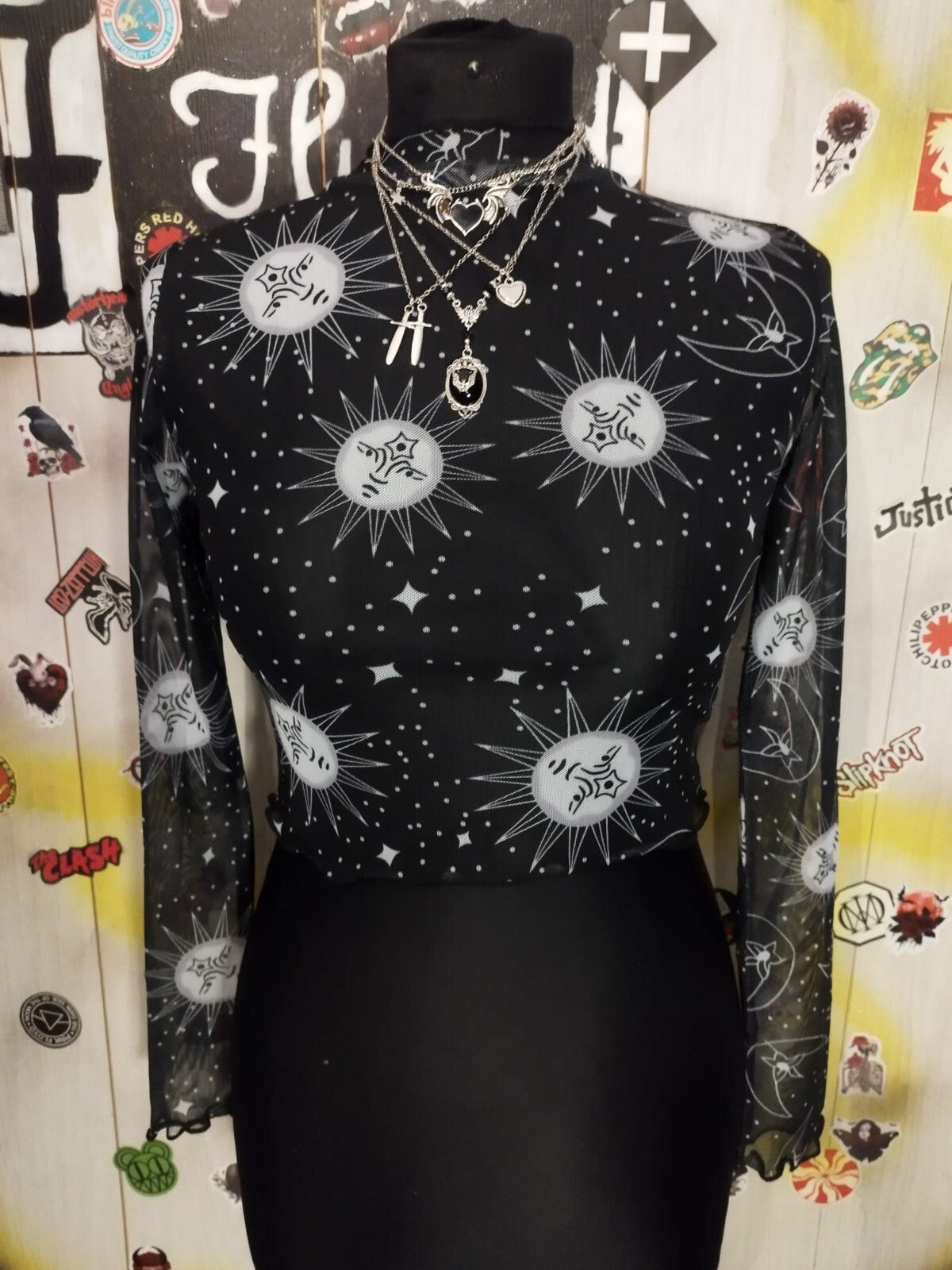 Sun And Moon Sheer Mesh Crop Top