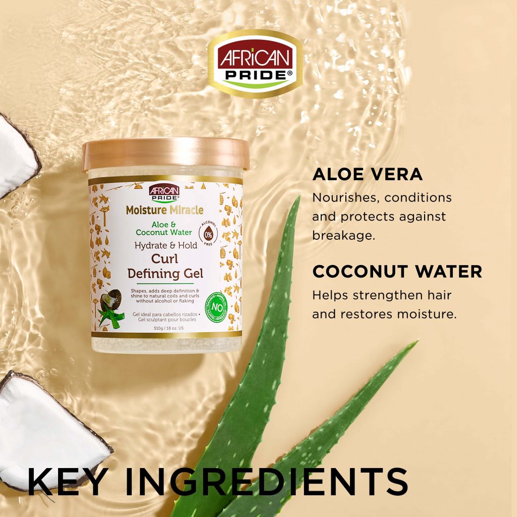 African Pride Moisture Miracle Aloe And Coconut Water Curl Defining Gel 510g