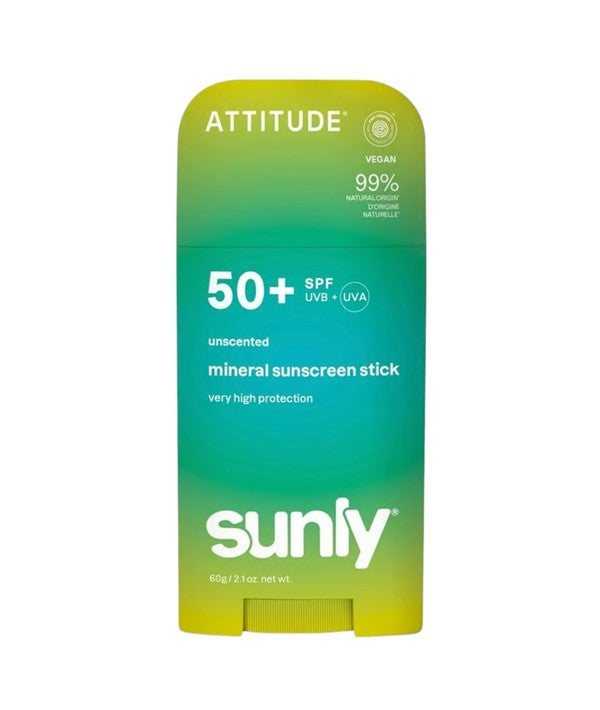 Attitude  Sunly Unscented Mineral Sunscreen Stick SPF50