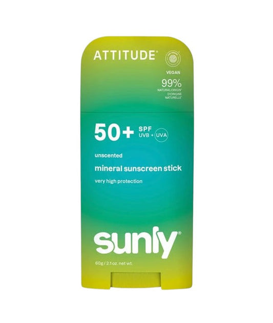 Attitude  Sunly Unscented Mineral Sunscreen Stick SPF50